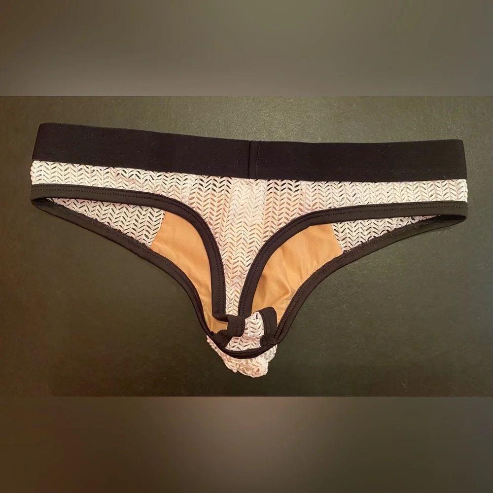 Body‎ Aware Men’s White Mesh Thong Pouch Underwear Size Small - Picture 4 of 7